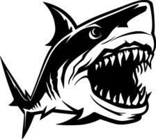 requin - noir et blanc isolé icône - vecteur illustration