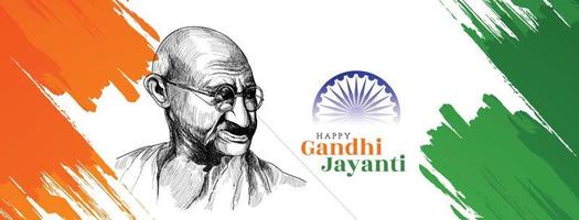 conception de bannière de célébration joyeuse gandhi jayanti vecteur