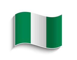 vecteur Nigeria agitant drapeau icône
