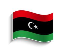 vecteur Libye agitant drapeau icône