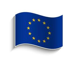 vecteur européen syndicat agitant drapeau icône