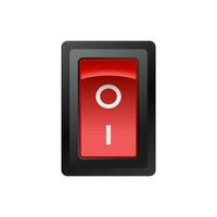 rouge commutateur bouton vecteur illustration. réaliste sur de bouton élément pour électrique appareil.