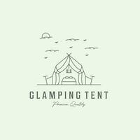 icône camp glamping minimaliste illustration conception logo ligne art vecteur