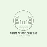 Clifton suspension pont minimaliste logo conception ligne art illustration Créatif uni Royaume Anglais icône vecteur
