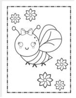 mignonne abeille coloration pages vecteur