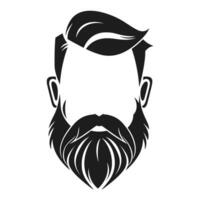 coiffure avec barbe silhouette vecteur isolé sur une blanc Contexte