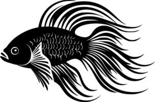 poisson, minimaliste et Facile silhouette - vecteur illustration