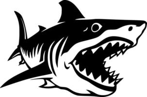 requin - noir et blanc isolé icône - vecteur illustration