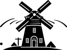 Moulin à vent - minimaliste et plat logo - vecteur illustration