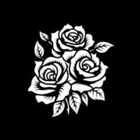 des roses, noir et blanc vecteur illustration