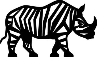 rhinocéros - noir et blanc isolé icône - vecteur illustration