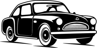 voiture - noir et blanc isolé icône - vecteur illustration