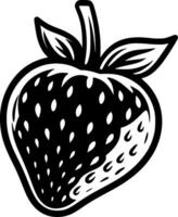 fraise, noir et blanc vecteur illustration