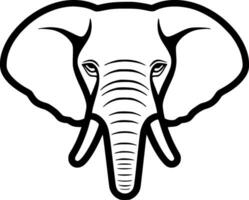 éléphant, noir et blanc vecteur illustration