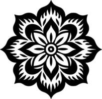 mandala - noir et blanc isolé icône - vecteur illustration