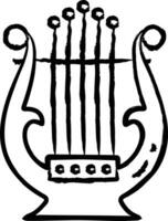 harpe main tiré vecteur illustration