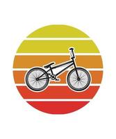 modèle de conception de vélo coucher de soleil rétro vecteur