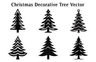 Noël arbre vecteur silhouettes gratuit