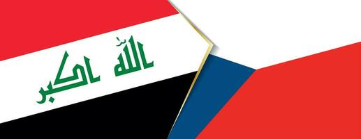 Irak et tchèque république drapeaux, deux vecteur drapeaux.