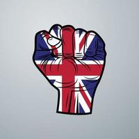 drapeau du royaume-uni avec dessin à la main vecteur