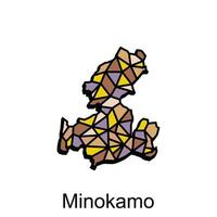 carte ville de minokamo conception, haute détaillé vecteur carte - Japon vecteur conception modèle, adapté pour votre entreprise