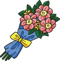 bouquet de fleurs dessin animé coloré clipart vecteur