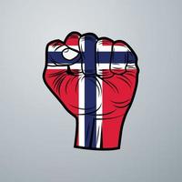 drapeau de la norvège avec la conception de la main vecteur