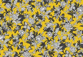 Jaune et gris floral textile conception vecteur