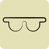 icône sécurité lunettes. en relation à charpenterie symbole. main tiré style. Facile conception modifiable. Facile illustration 1 vecteur