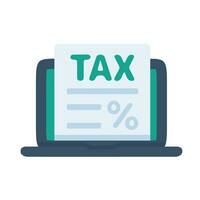 impôt les documents sur le ordinateur en ligne impôt dépôt des idées vecteur