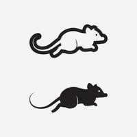 Souris logo et animal vecteur conception illustration