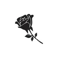 Rose icône illustration avec feuilles, fleur silhouettes. vecteur illustration, Rose icône. Facile Rose signe. fleur icône
