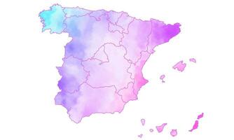 coloré Espagne carte aquarelle vecteur Contexte