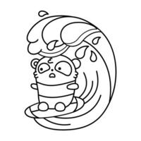 vecteur griffonnage illustration de le mignonne Panda, coloration page