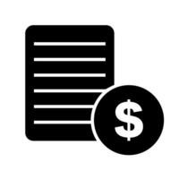 financier document silhouette icône. financier déclaration. vecteur. vecteur