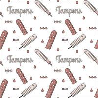 aux femmes menstruation et tampons sans couture modèle vecteur