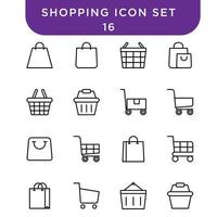 shopping icon set vector pour votre conception
