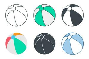 plage Balle icône collection avec différent modes. plage Balle icône symbole vecteur illustration isolé sur blanc Contexte