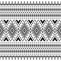 aztèque et navajo tribal Contexte vecteur. sans couture originaire de ethnique modèle. géométrique Bande style. noir et blanc couleurs. conception pour tapis, rideau, textile, tissu, tapis, broderie, mode, ikat. vecteur