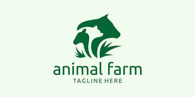 animal ferme logo conception avec éléments de une combinaison de nombreuses ferme animaux. vecteur