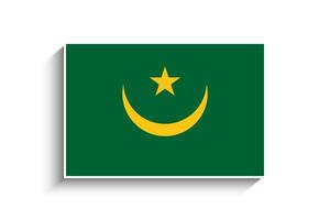 plat rectangle Mauritanie drapeau icône vecteur