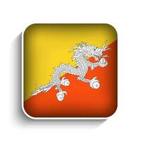vecteur carré bhoutan drapeau icône