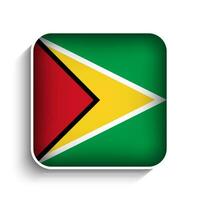 vecteur carré Guyane drapeau icône