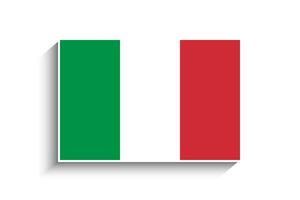 plat rectangle Italie drapeau icône vecteur