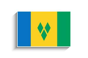 plat rectangle Saint Vincent et le grenadines drapeau icône vecteur