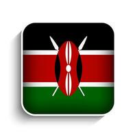 vecteur carré Kenya drapeau icône