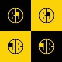 Facile bj et jb lettre cercle logo ensemble, adapté pour affaires avec bj ou jb initial. vecteur