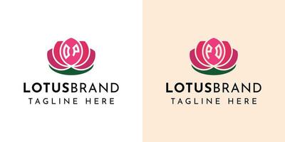 lettre op et po lotus logo ensemble, adapté pour affaires en relation à lotus fleurs avec op ou po initiales. vecteur