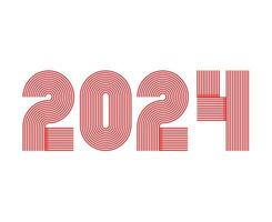 content Nouveau année 2024 abstrait rose graphique conception vecteur logo symbole illustration