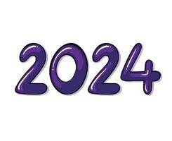 content Nouveau année 2024 abstrait violet graphique conception vecteur logo symbole illustration